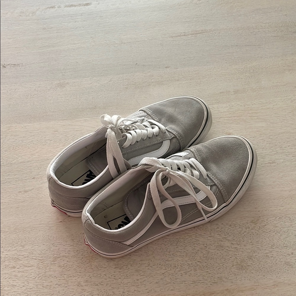 Vans Gray and White Low-Top Sneakers